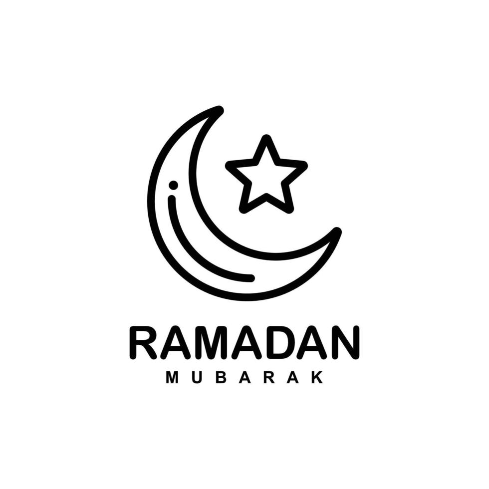 Islamic crescent star simple flat logo vector. Crescent moon logo. Islamic logo. Ramadan logo vector