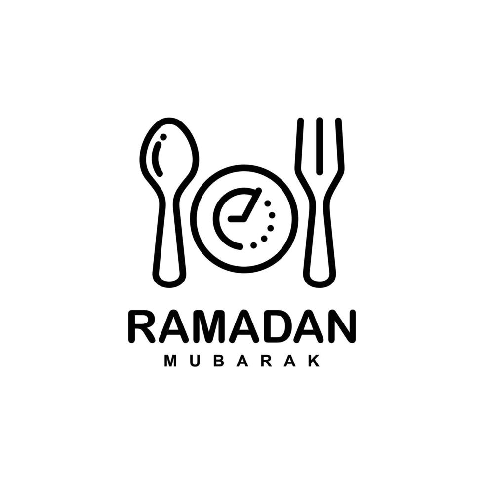 ilustración de vector de logotipo plano simple de ayuno de ramadán. vector de logotipo de ayuno