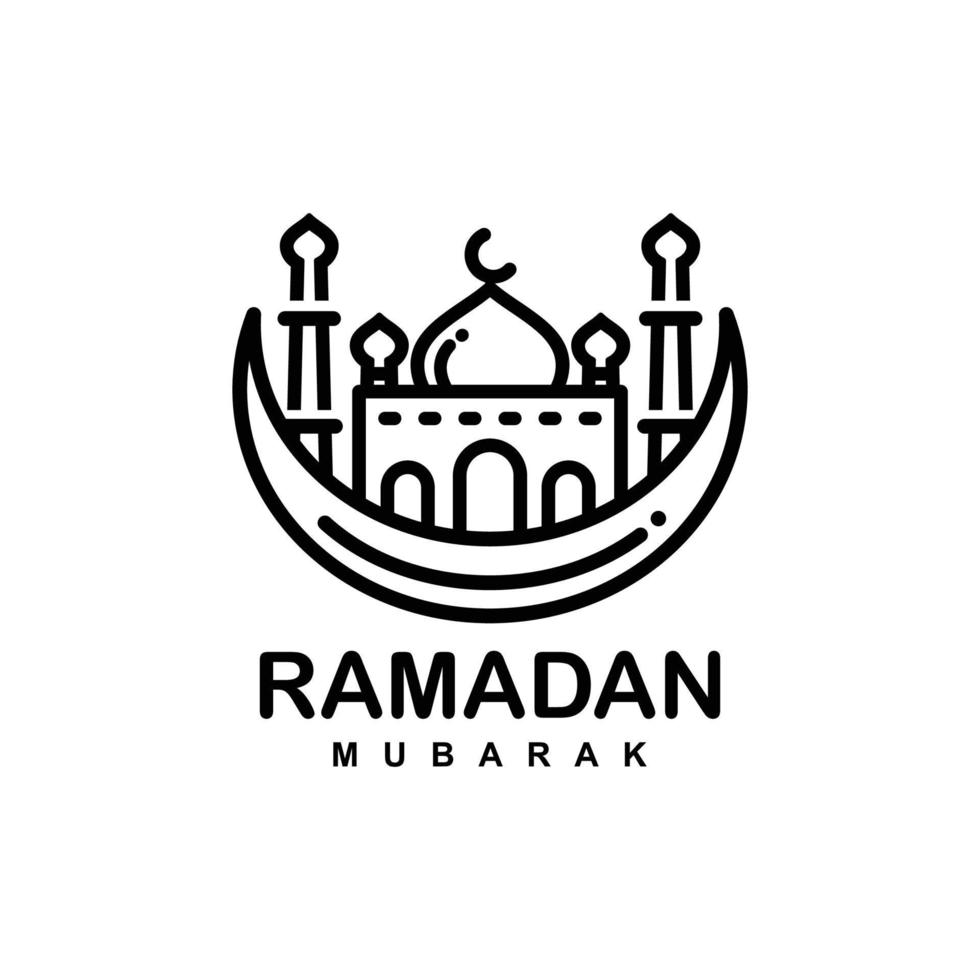 ilustración de vector de logotipo plano simple de ramadán. logotipo de Ramadán. logotipo de la mezquita