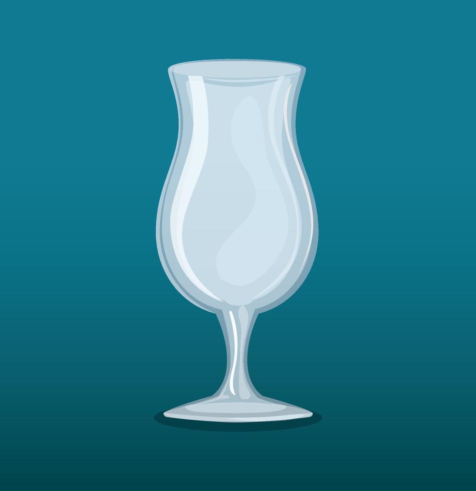 mockup, transparent glass empty, empty cup cocktail vector
