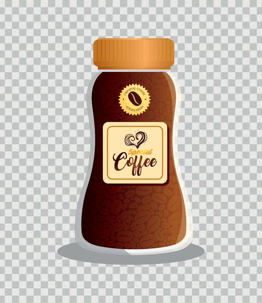 café de maqueta de marca, maqueta de identidad corporativa, botella de café especial vector