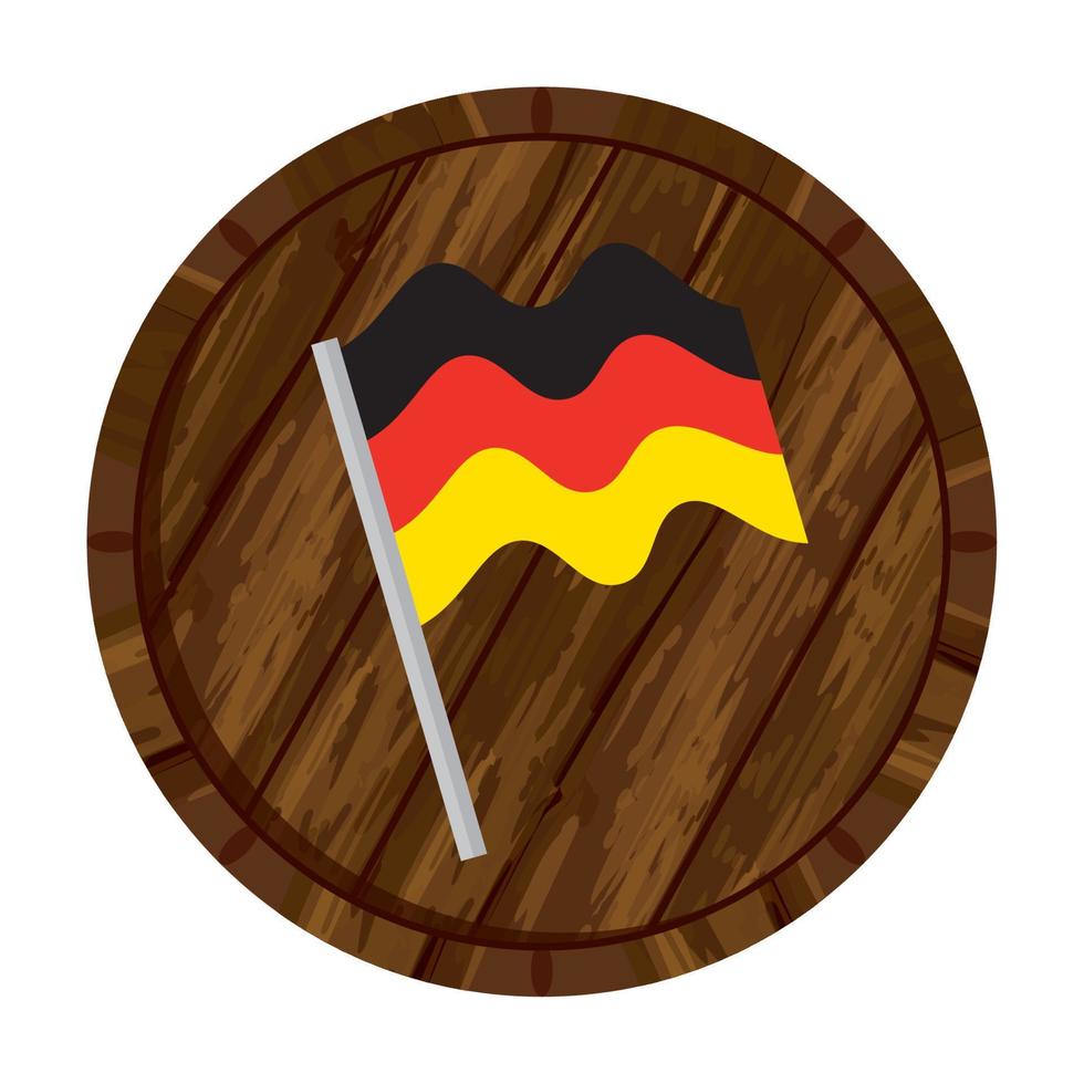 bandera de alemania en diseño de vector de barril de cerveza