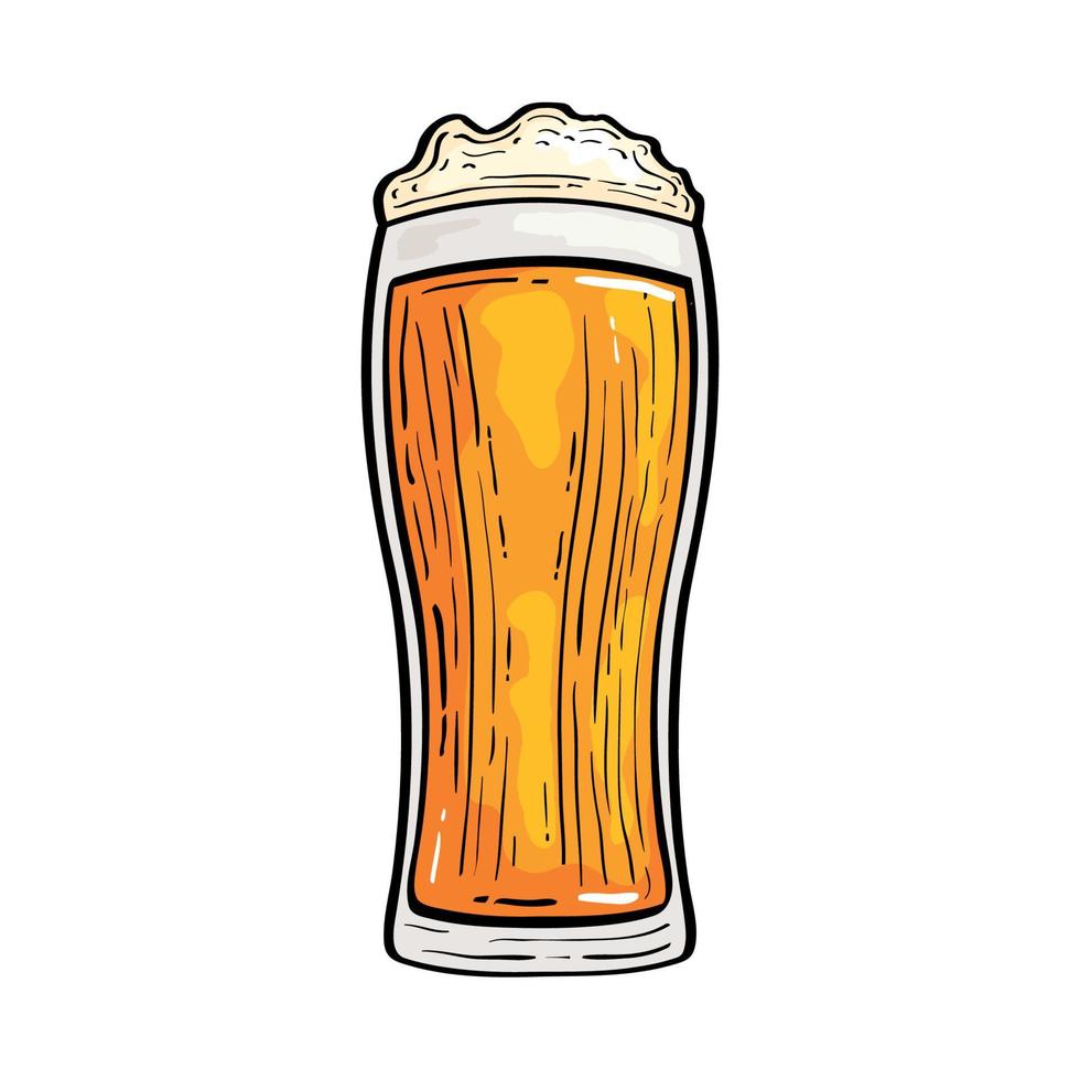 diseño de vector de vaso de cerveza aislado