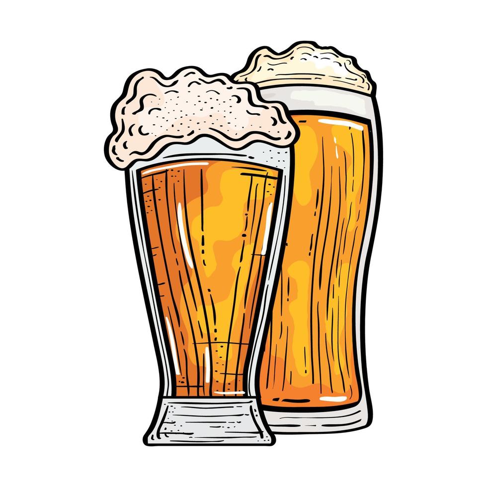 Isolated beer glasses vector design