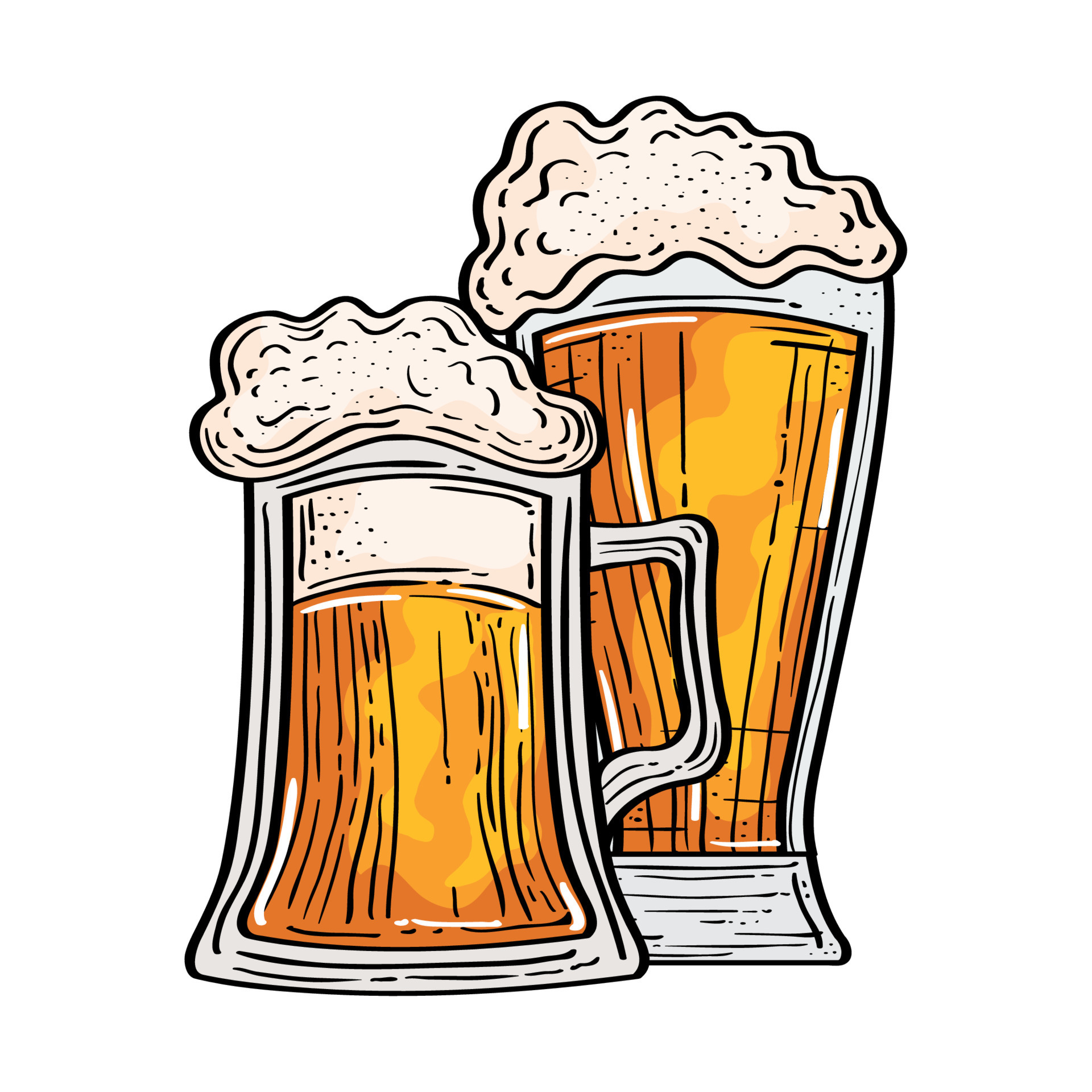 Isolated beer glasses vector design 18783833 Vector Art at Vecteezy