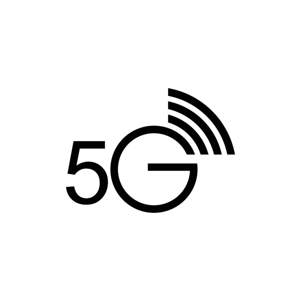 Ilustración de vector de icono plano simple de red 5g