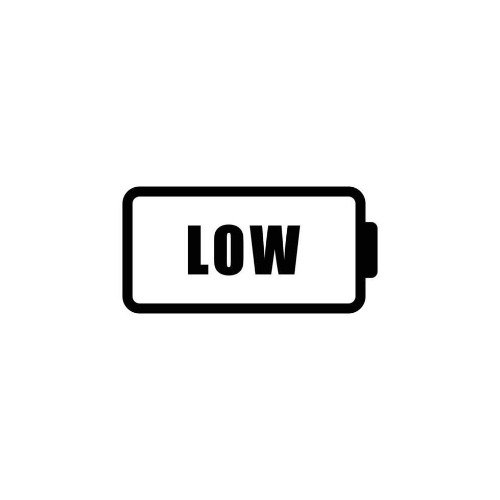 Phone battery simple flat icon vector illustration. Low battery icon vector