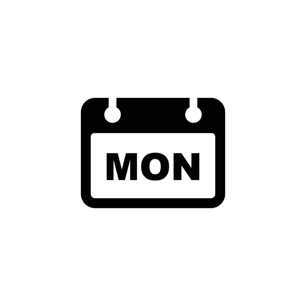 Calendar simple flat icon vector illustration. Monday daily calendar icon vector