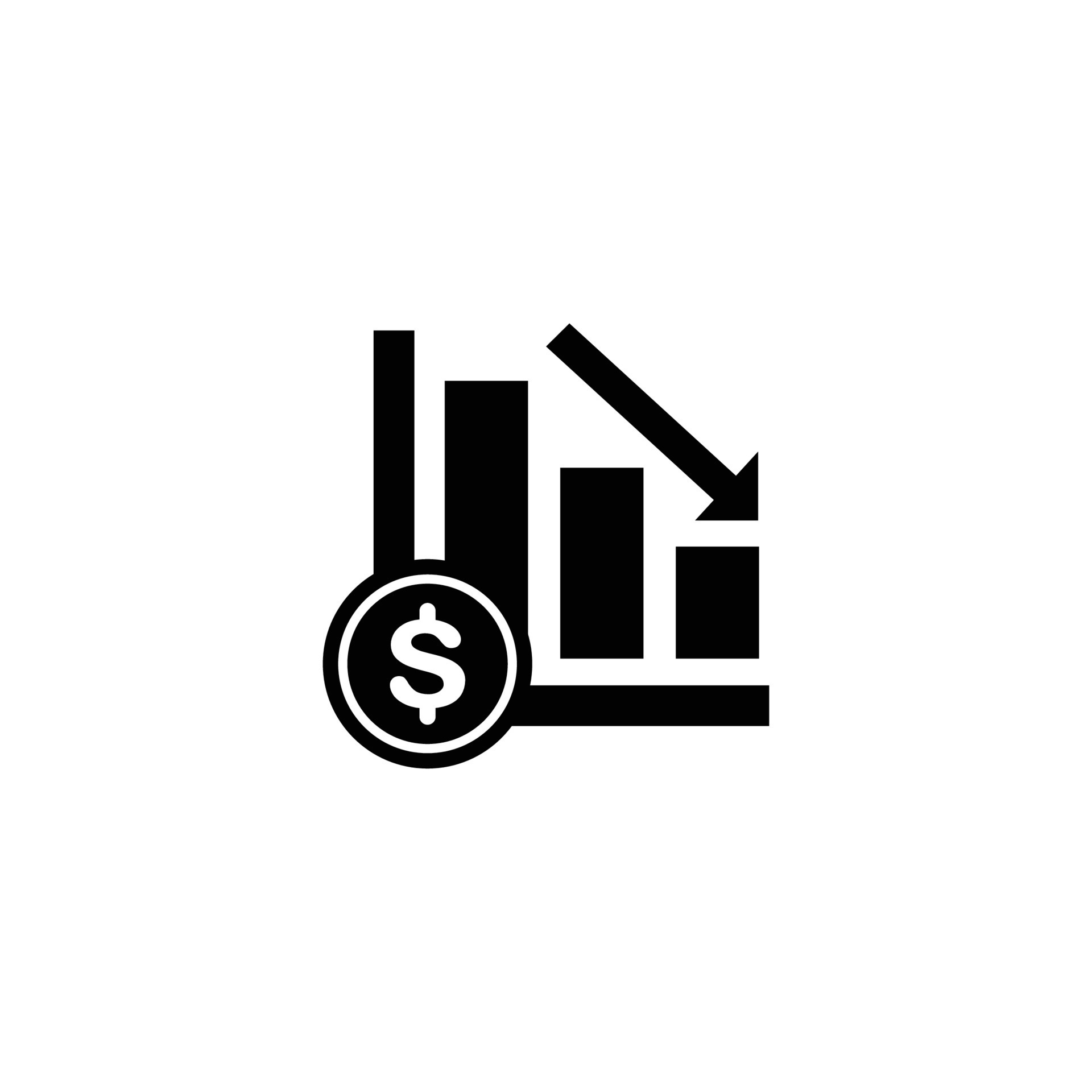 Price Reduction Simple Flat Icon Vector Illustration Cost Reduction 