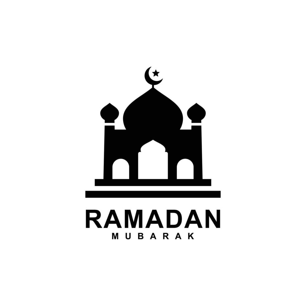 Ramadan logo. Mosque simple flat logo vector illustration