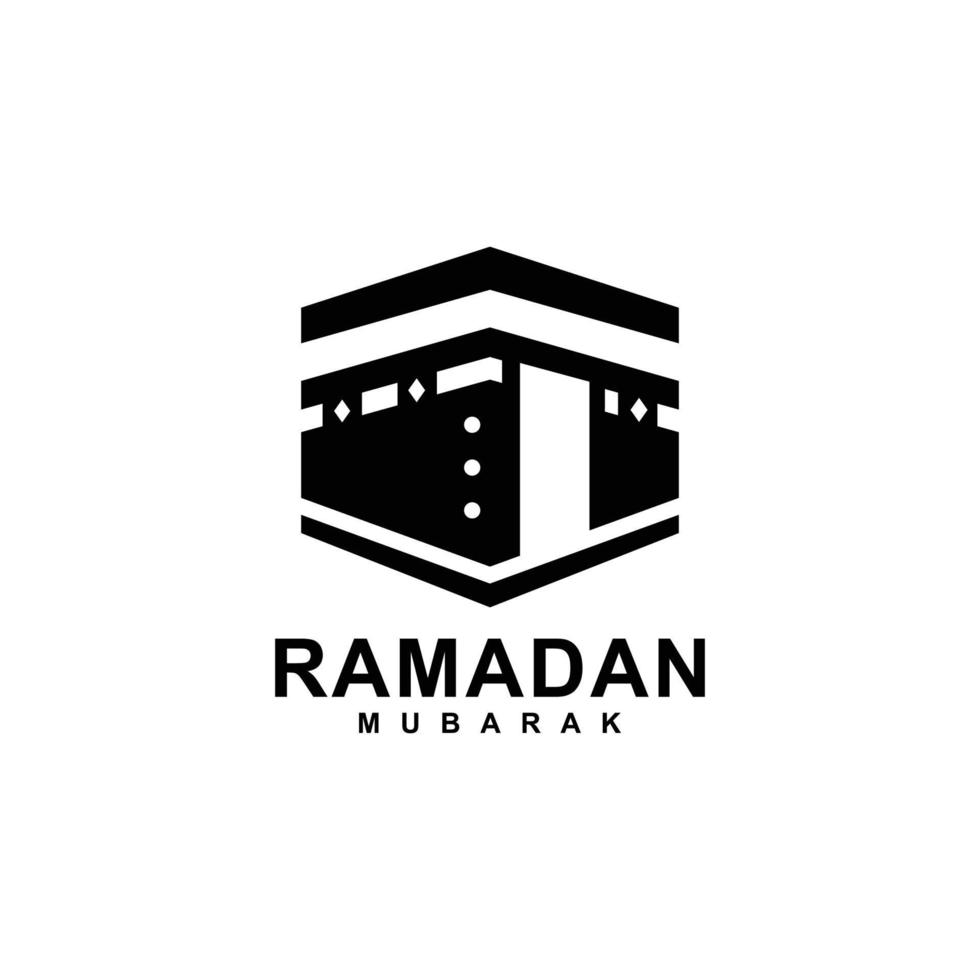 logotipo de Ramadán. ilustración de vector de logotipo plano simple kaaba