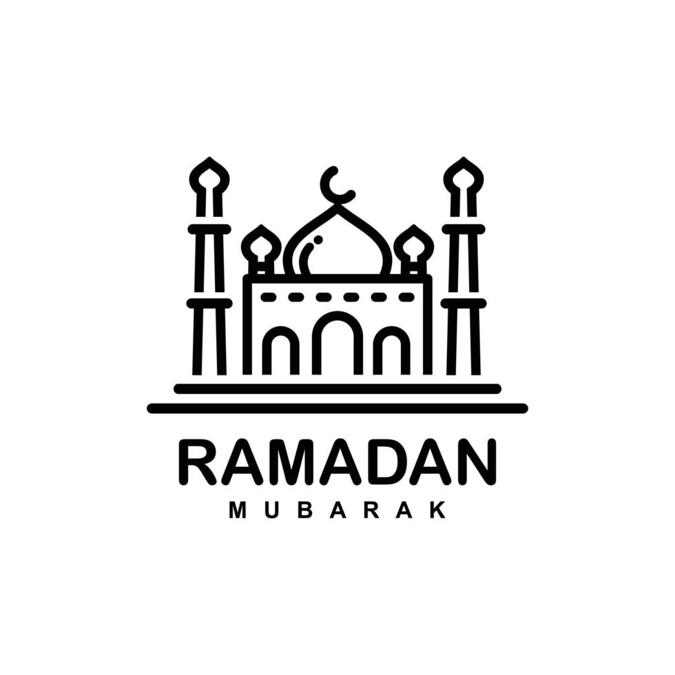 logotipo de Ramadán. ilustración de vector de logotipo plano simple de mezquita