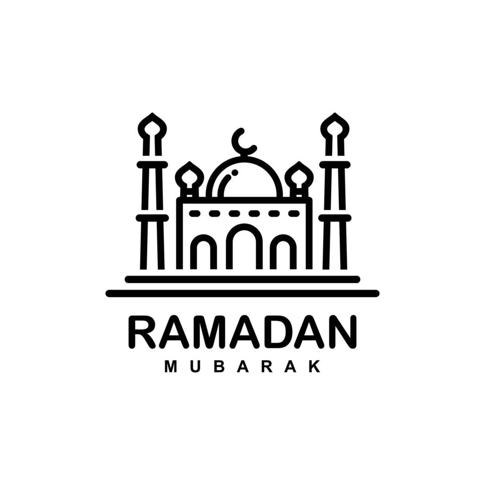 Ramadan logo. Mosque simple flat logo vector illustration