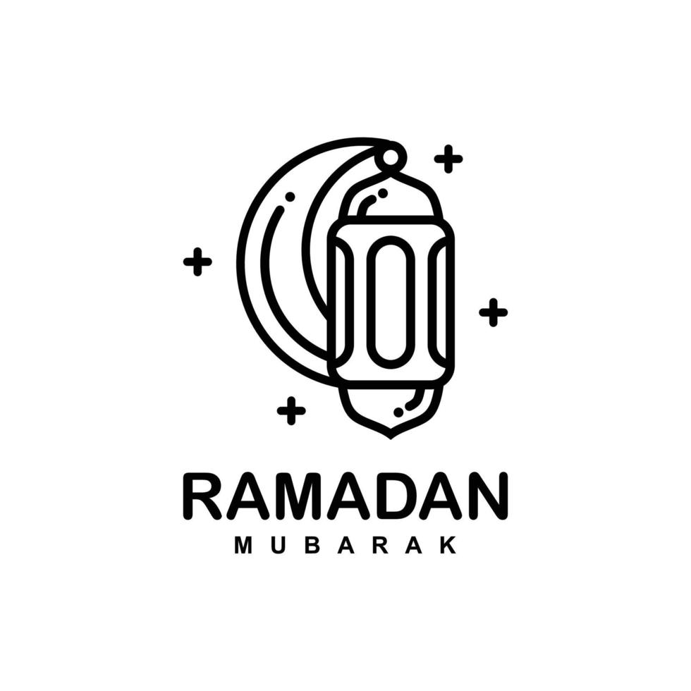 logotipo de Ramadán. Ilustración de vector de logotipo plano simple de linterna islámica. linterna logo vector