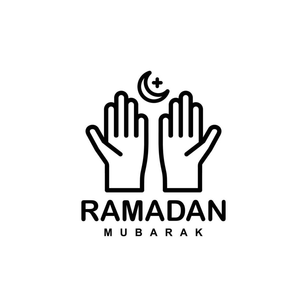 Ramadan logo. Islamic pray simple flat icon vector illustration