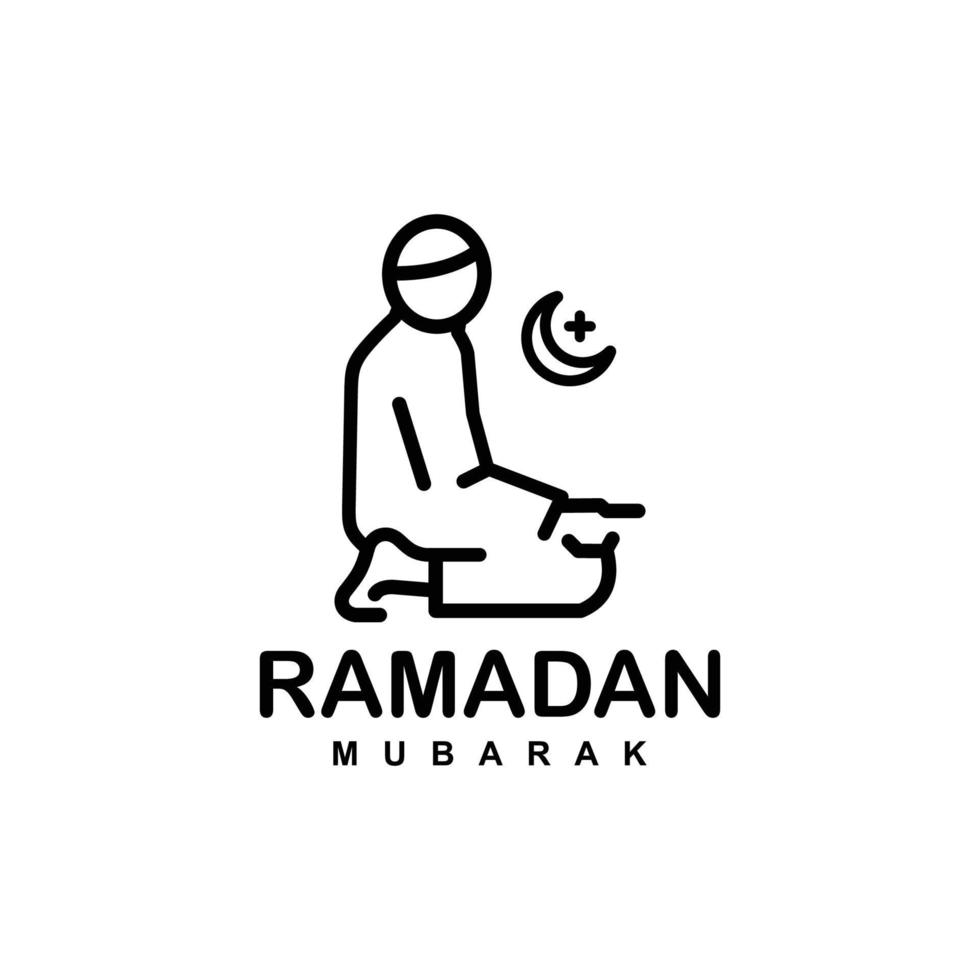 Ramadan logo. Islamic pray simple flat icon vector illustration