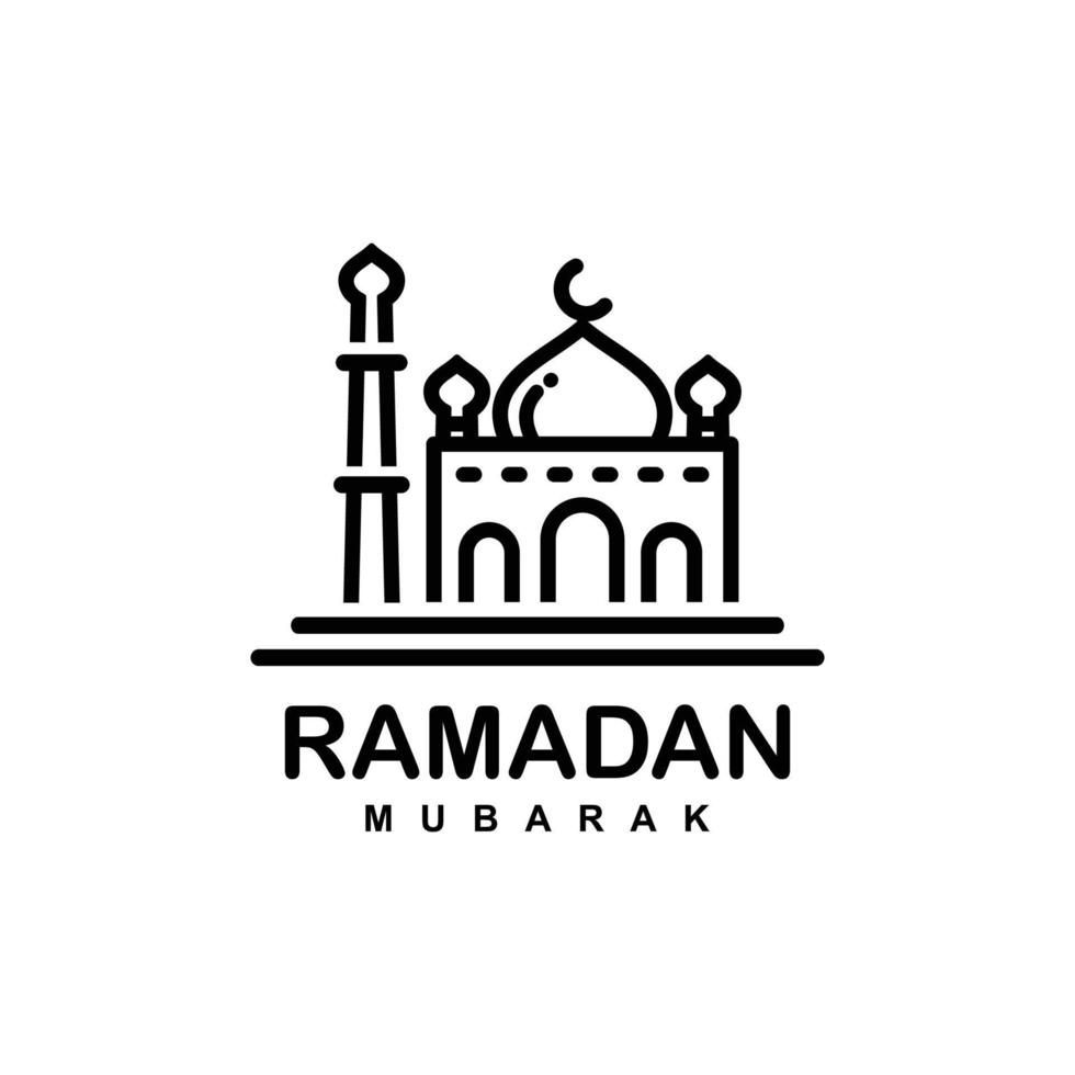 Ramadan logo. Mosque simple flat logo vector illustration