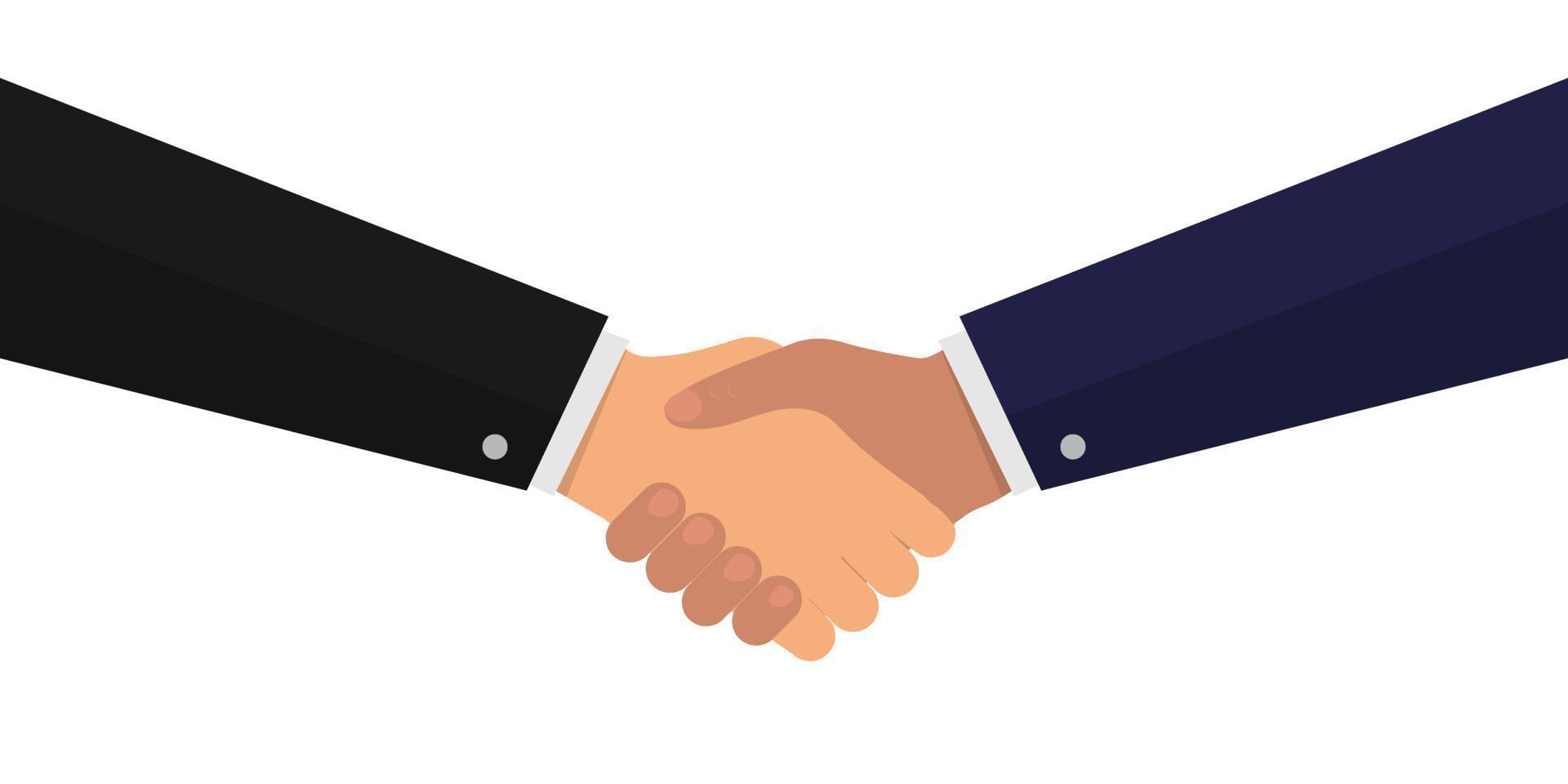 Handshake symbol, business deal concept. Isolated vector illustration on white background.
