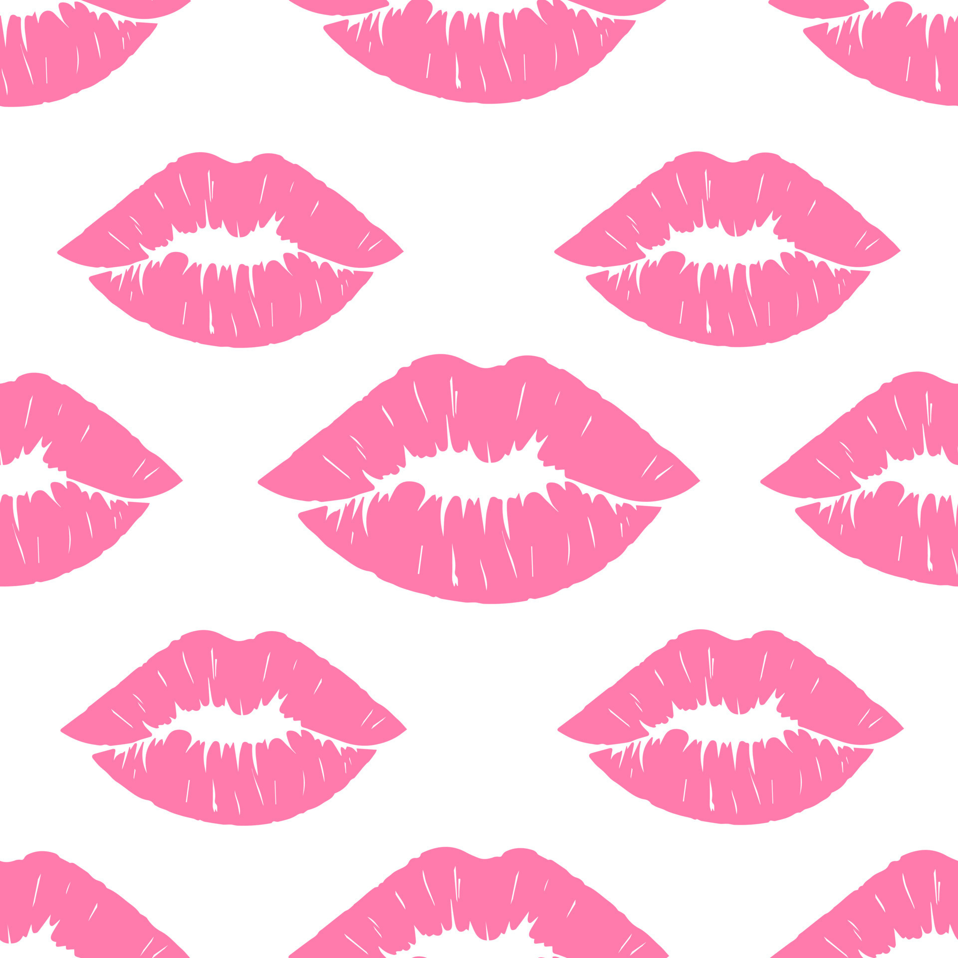 Pink lipstick kiss seamless pattern. Lip prints, Vector illustration. 18783983 Vector Art at