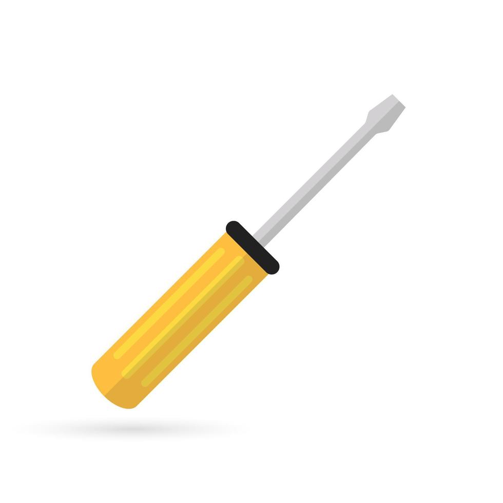 Screwdriver icon, maintenance tool. Isolated vector on white background.