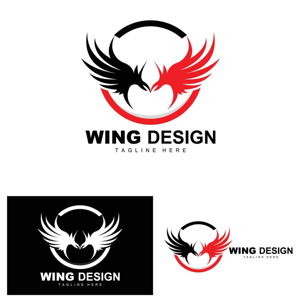 Wings Logo, Phoenix Logo, Bird Wing Vector, Template Illustration, Wing Brand Design vector