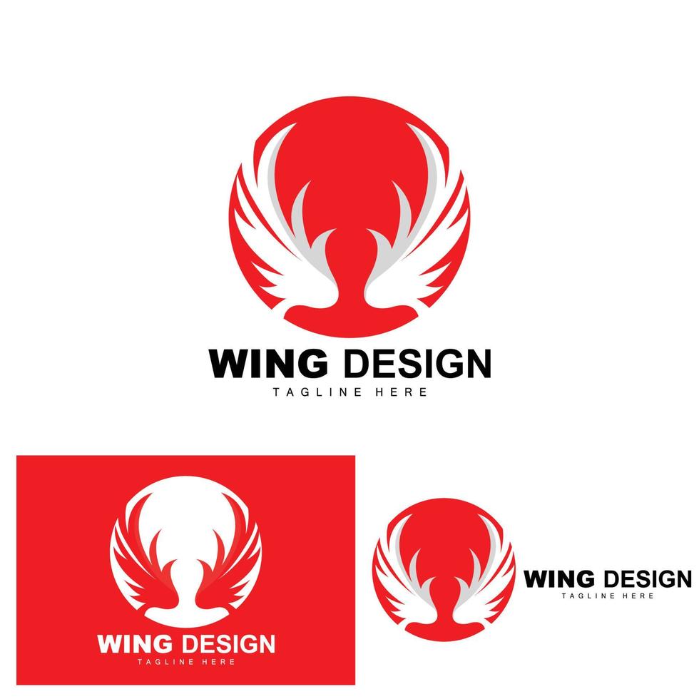 Wings Logo, Phoenix Logo, Bird Wing Vector, Template Illustration, Wing Brand Design vector