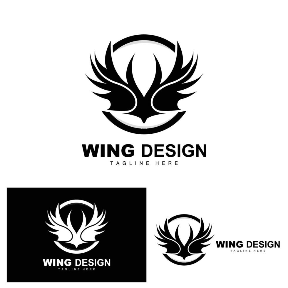 Wings Logo, Phoenix Logo, Bird Wing Vector, Template Illustration, Wing Brand Design vector