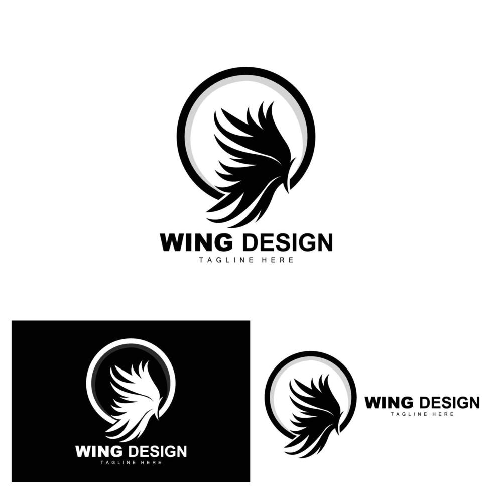 Wings Logo, Phoenix Logo, Bird Wing Vector, Template Illustration, Wing Brand Design vector