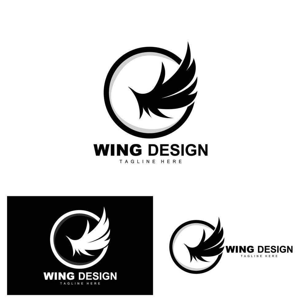 logotipo de alas, logotipo de fénix, vector de ala de pájaro, ilustración de plantilla, diseño de marca de ala