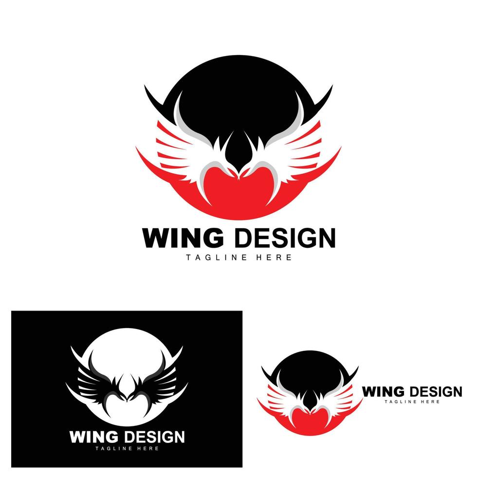 Wings Logo, Phoenix Logo, Bird Wing Vector, Template Illustration, Wing Brand Design vector