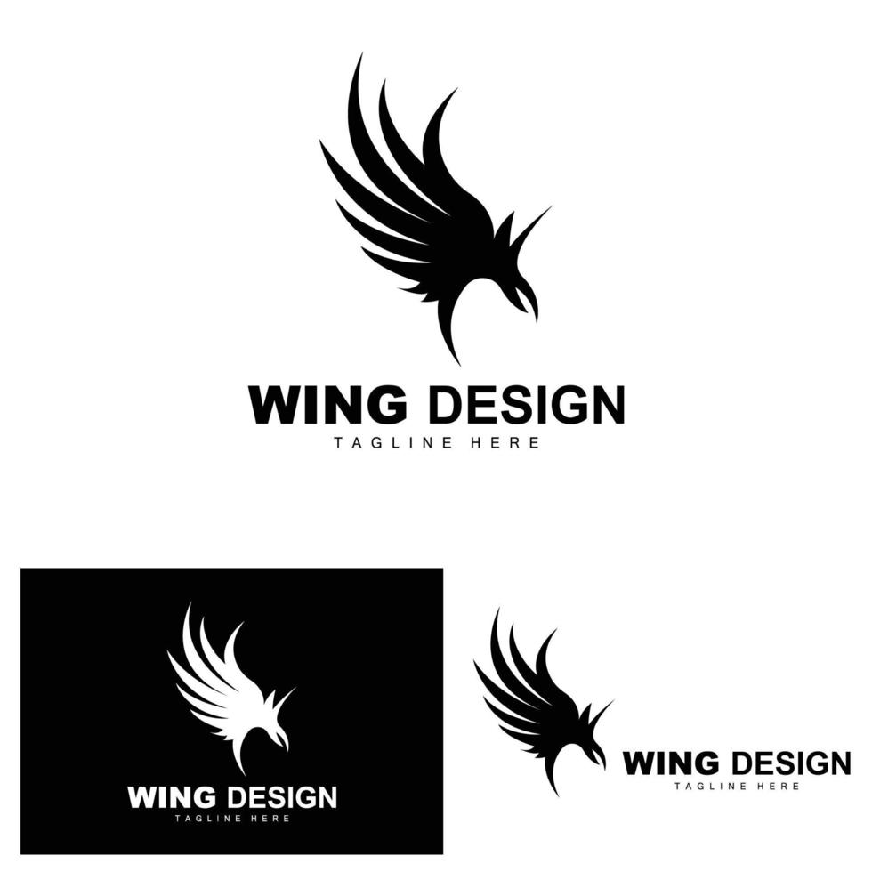 Wings Logo, Phoenix Logo, Bird Wing Vector, Template Illustration, Wing Brand Design vector