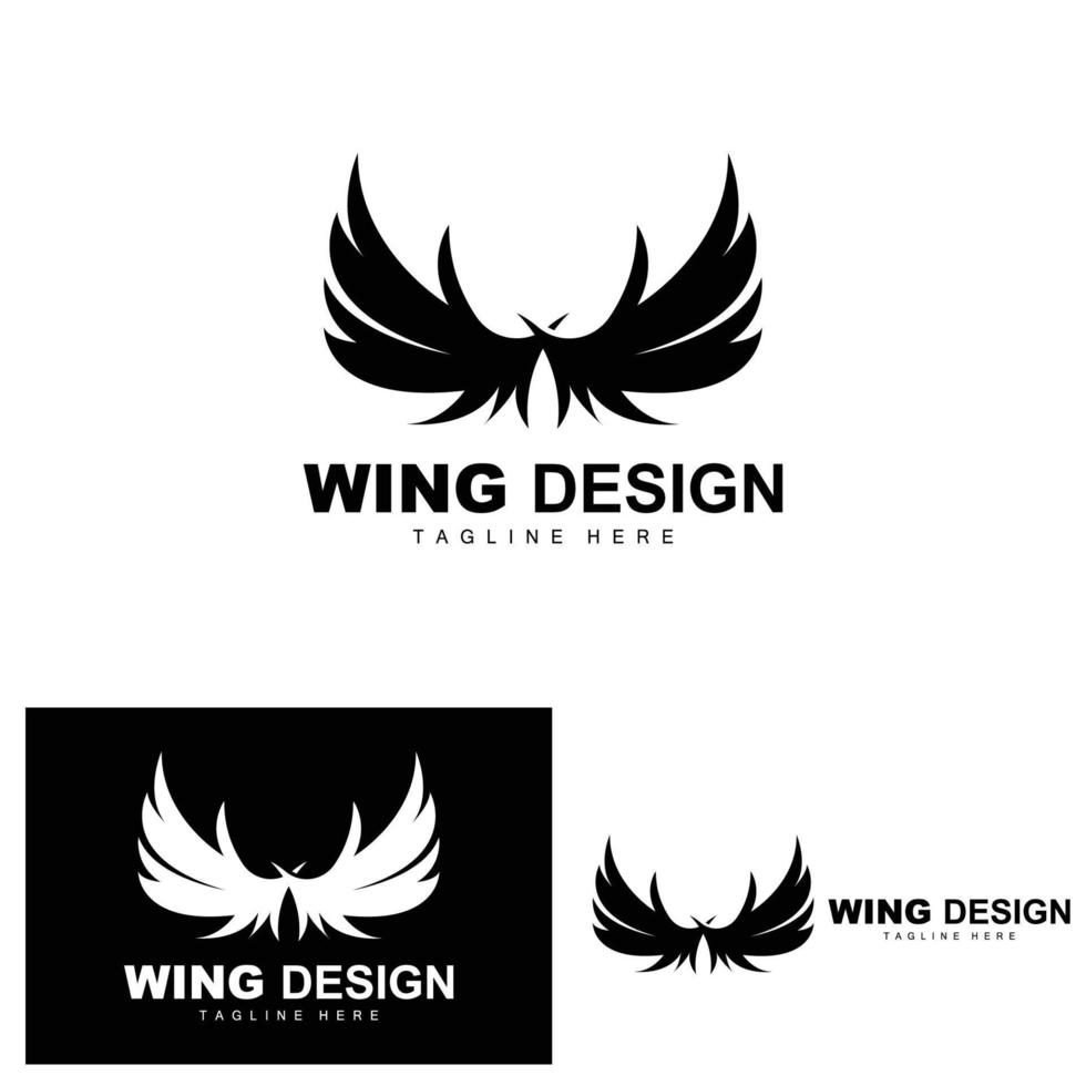 Wings Logo, Phoenix Logo, Bird Wing Vector, Template Illustration, Wing Brand Design vector