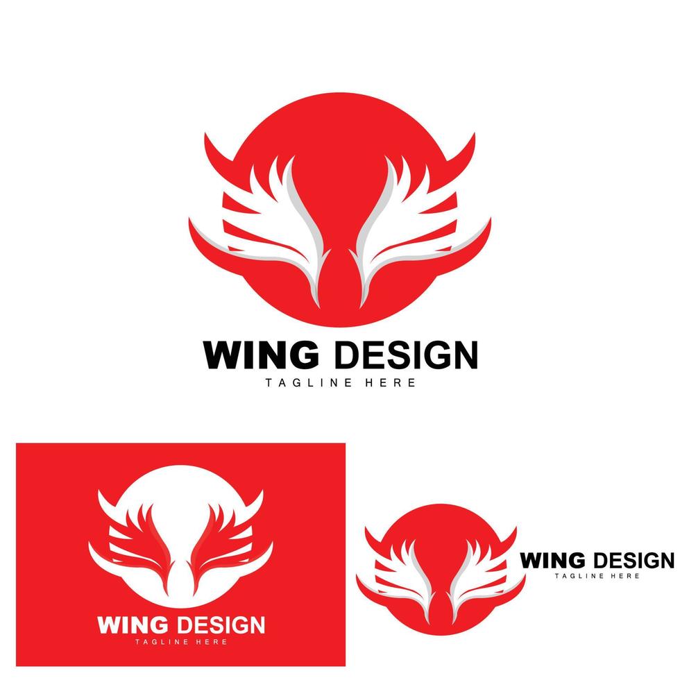 Wings Logo, Phoenix Logo, Bird Wing Vector, Template Illustration, Wing Brand Design vector