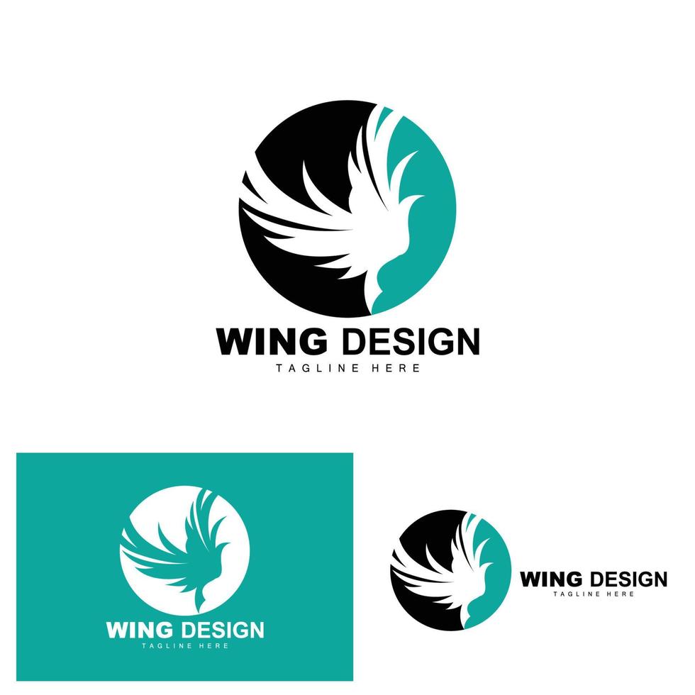 Wings Logo, Phoenix Logo, Bird Wing Vector, Template Illustration, Wing Brand Design vector