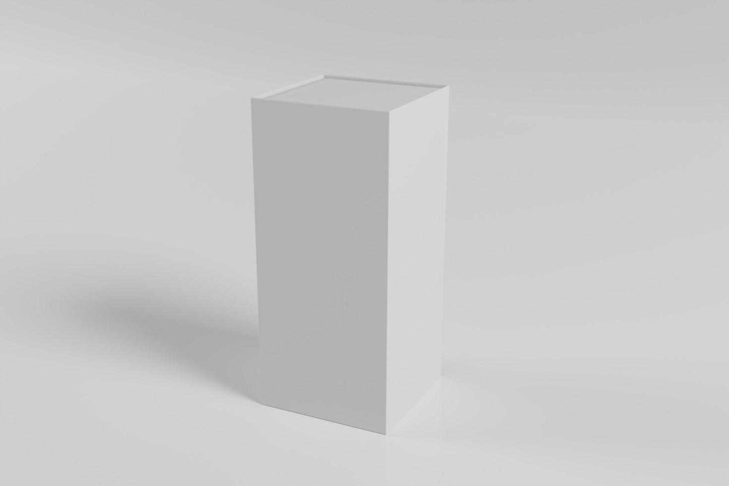 white box packaging mockup on 3d rendering photo