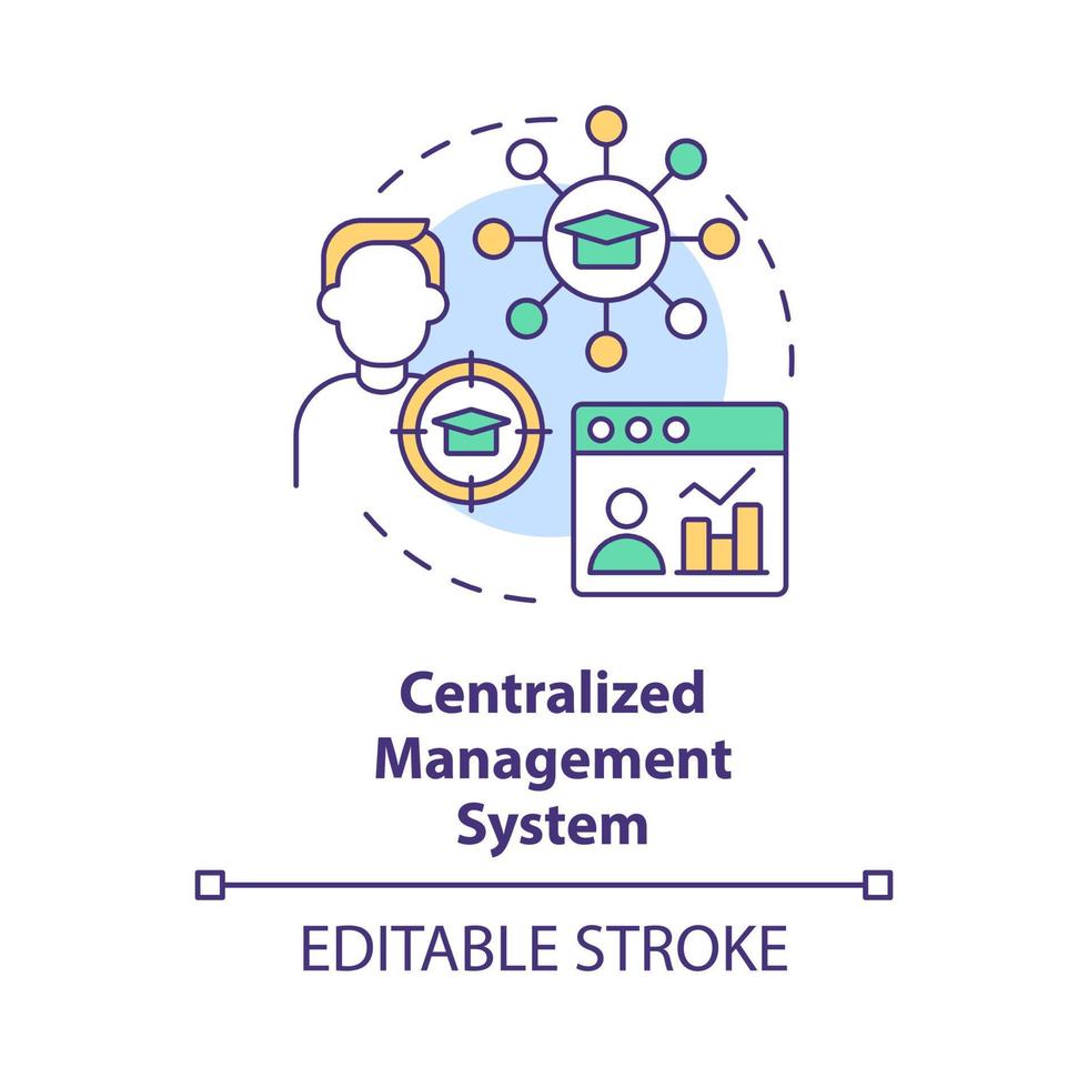 Centralised management system concept icon. Student tracking. LMS ...