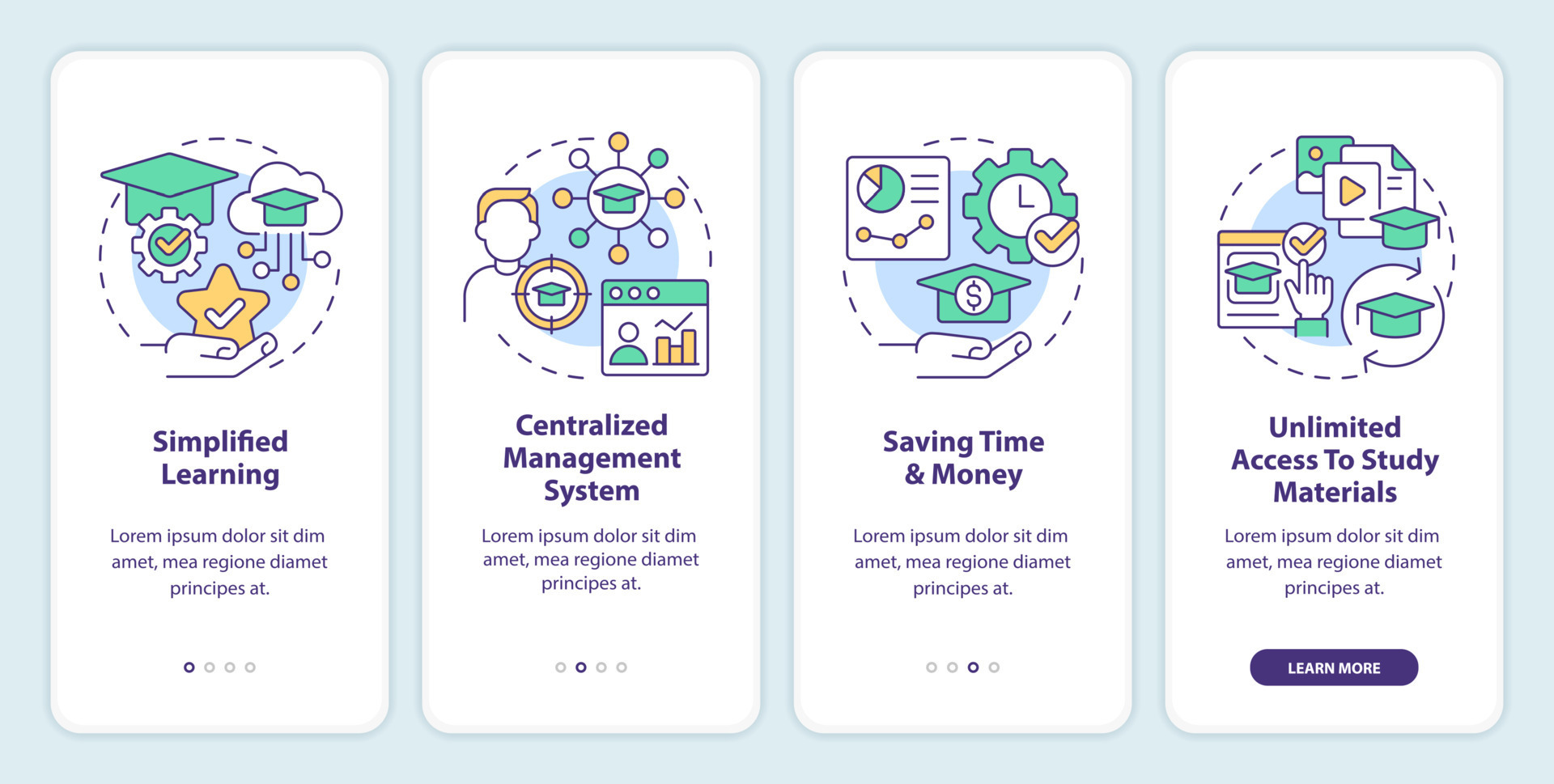 Learning management system benefits onboarding mobile app screen ...