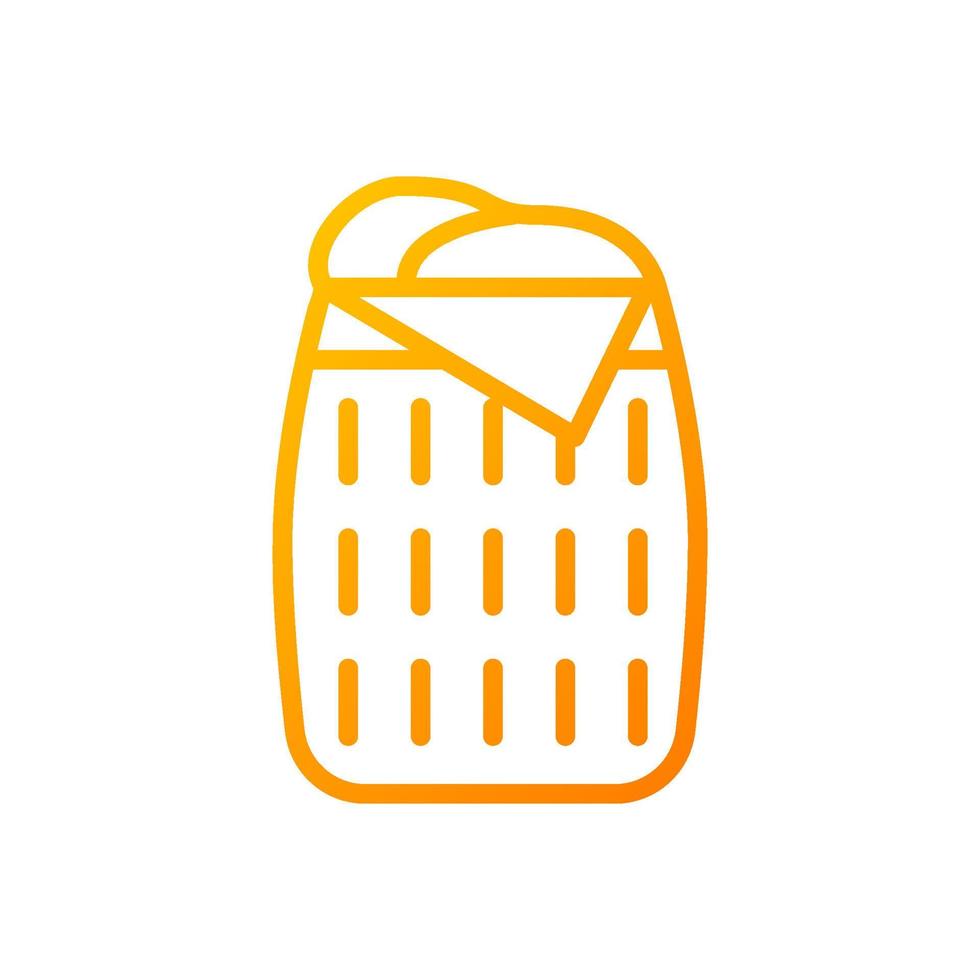 Laundry basket pixel perfect gradient linear vector icon. Clothes organizer. Hamper for dirty clothes. Furniture store. Thin line color symbol. Modern style pictogram. Vector isolated outline drawing