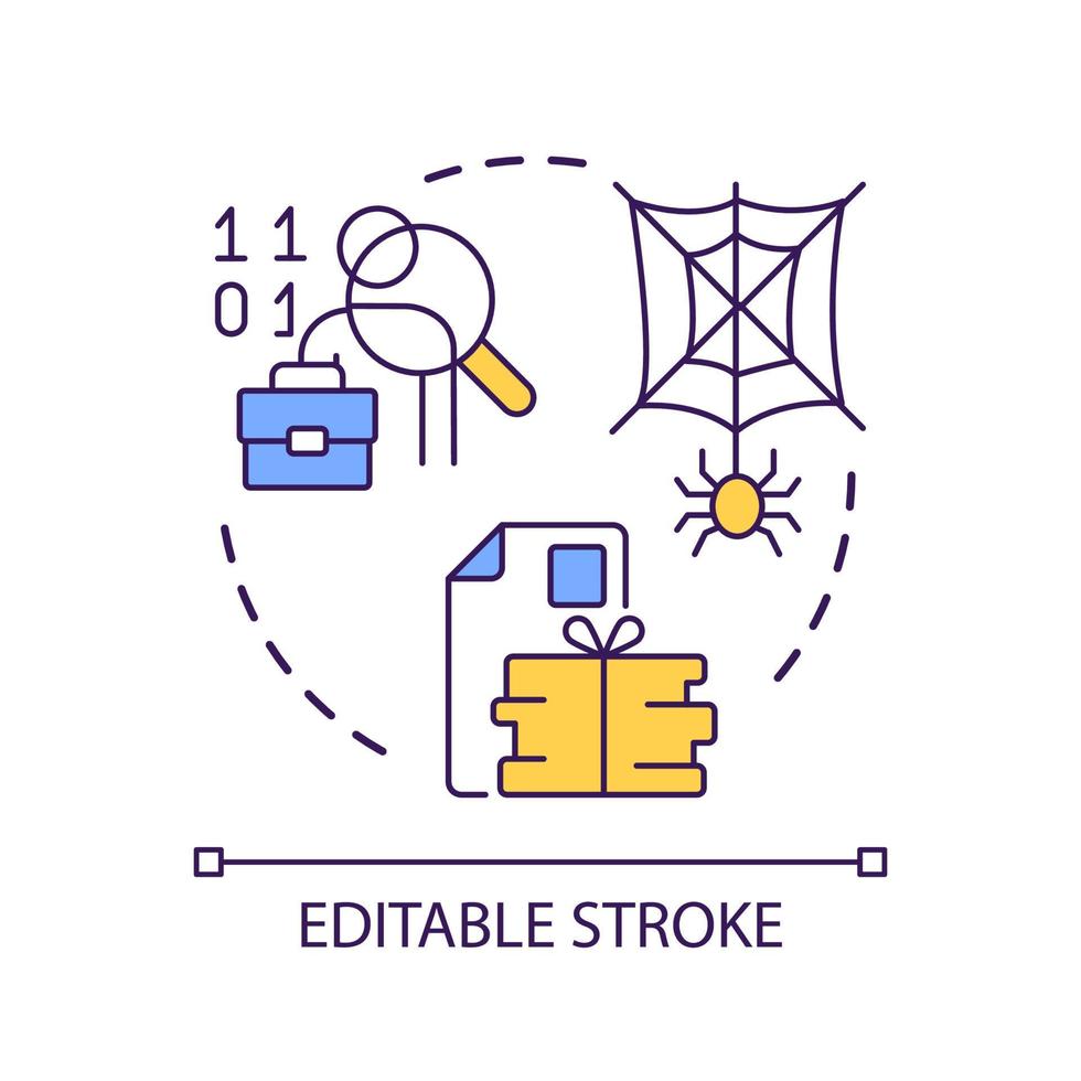 Outdated data systems concept icon. Obsolete digital databases. Paperwork. Digitization issues abstract idea thin line illustration. Isolated outline drawing. Editable stroke. Arial font used vector