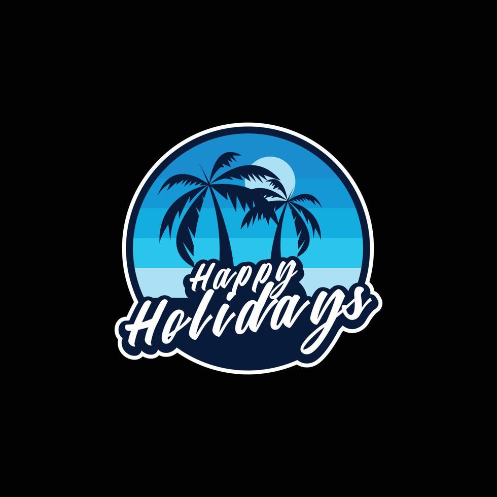 diseño de logotipo de escena de playa de verano vector