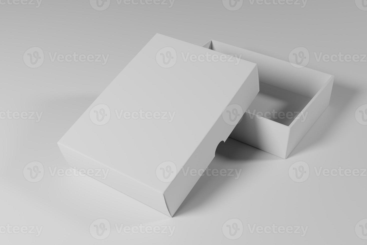 3d rendering white box packaging for product presentation photo