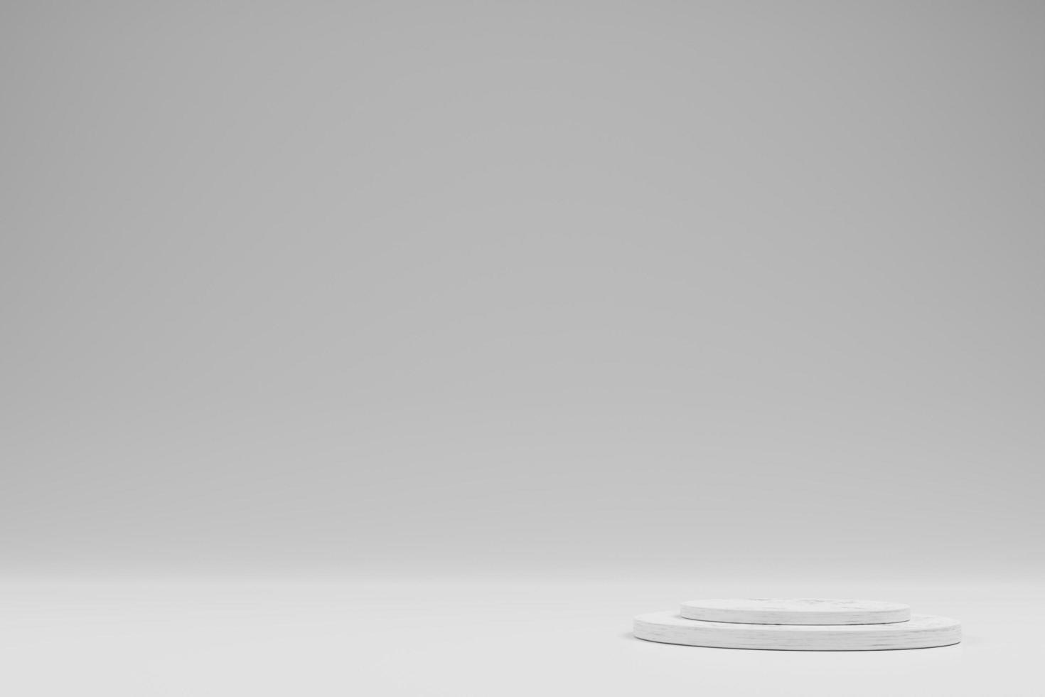 white podium scene on 3d rendering for product display photo
