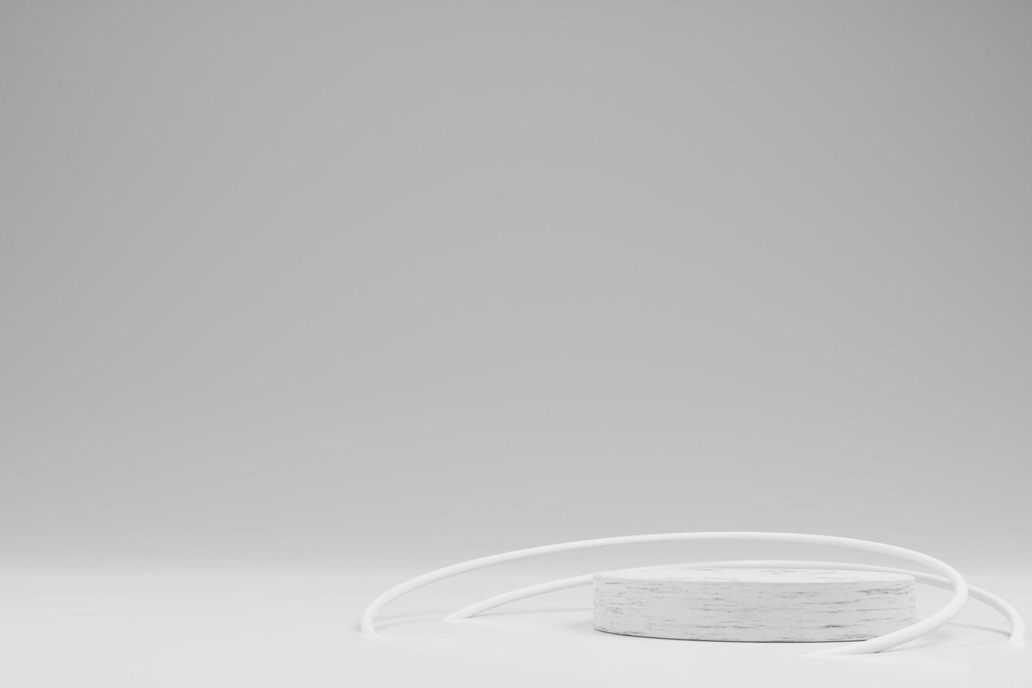 minimalist white podium scene on 3d rendering for product showcase photo
