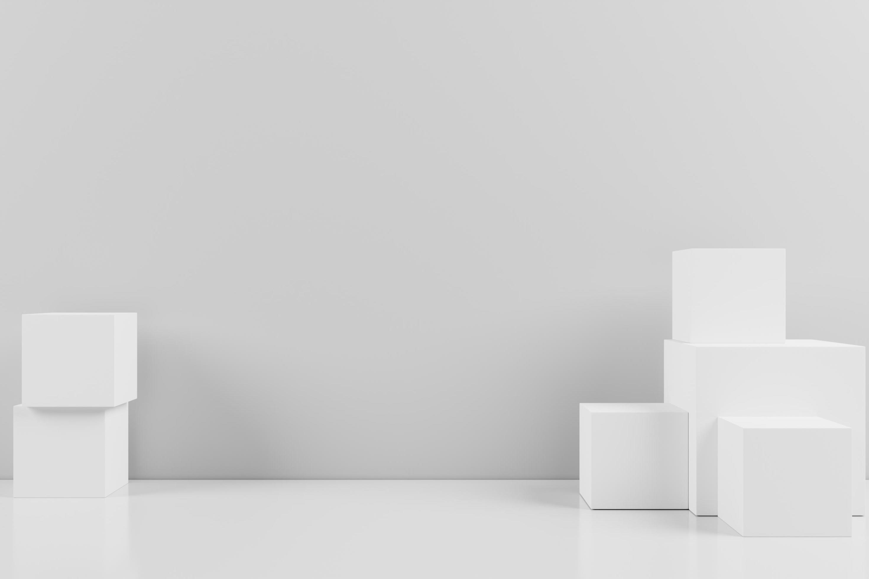 minimalist white background on 3d rendering for product display