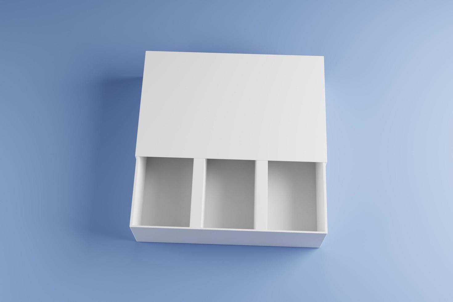 white blank packaging box on 3d rendering photo