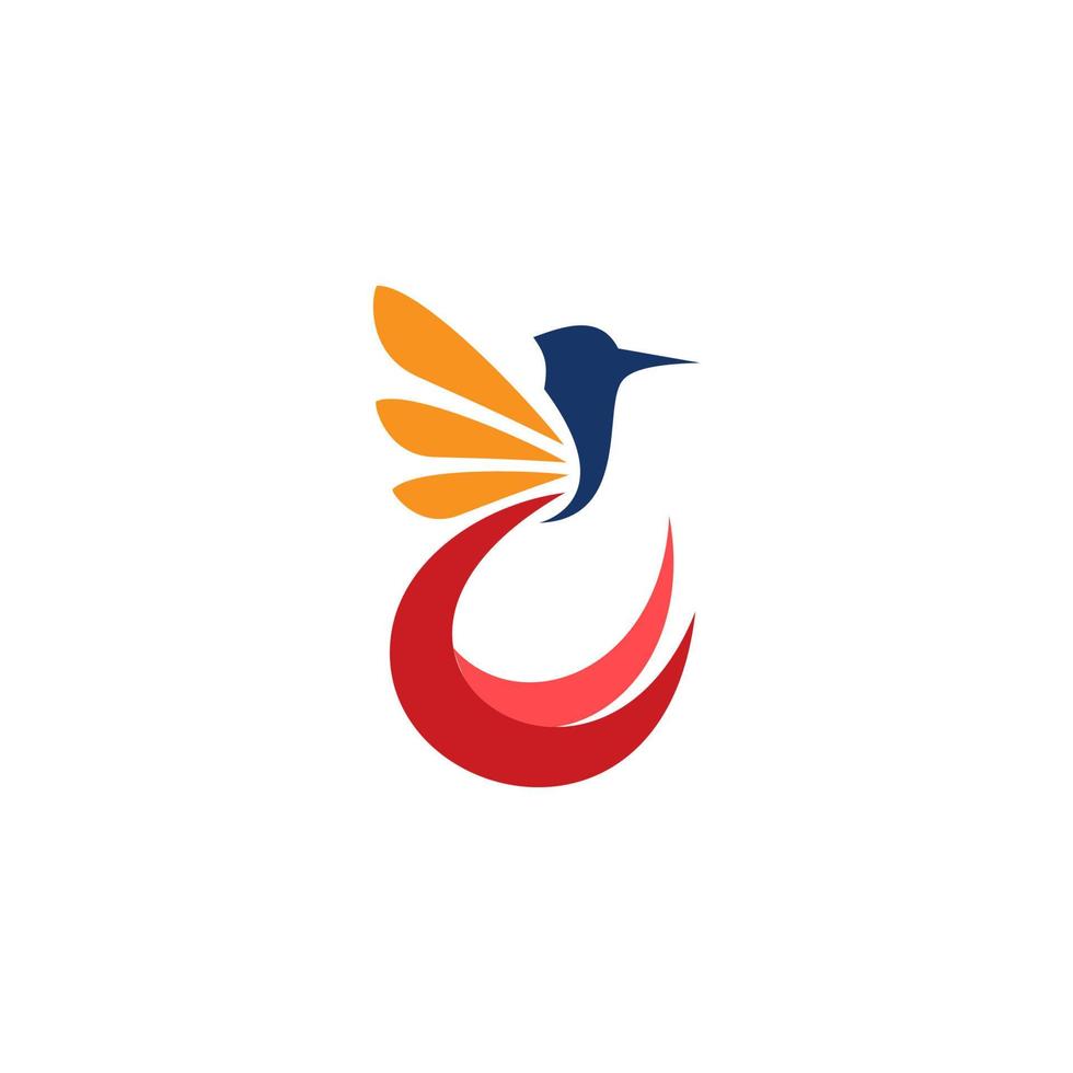 plantilla de vector de logotipo de pájaro y alas