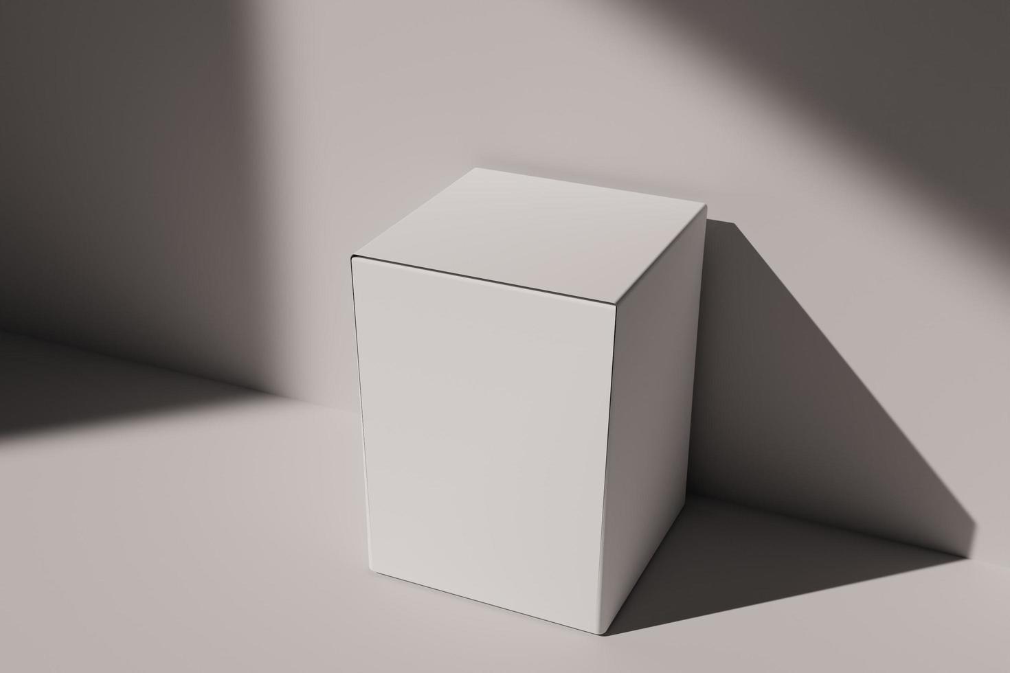 3d rendering of white rectangular box packaging photo