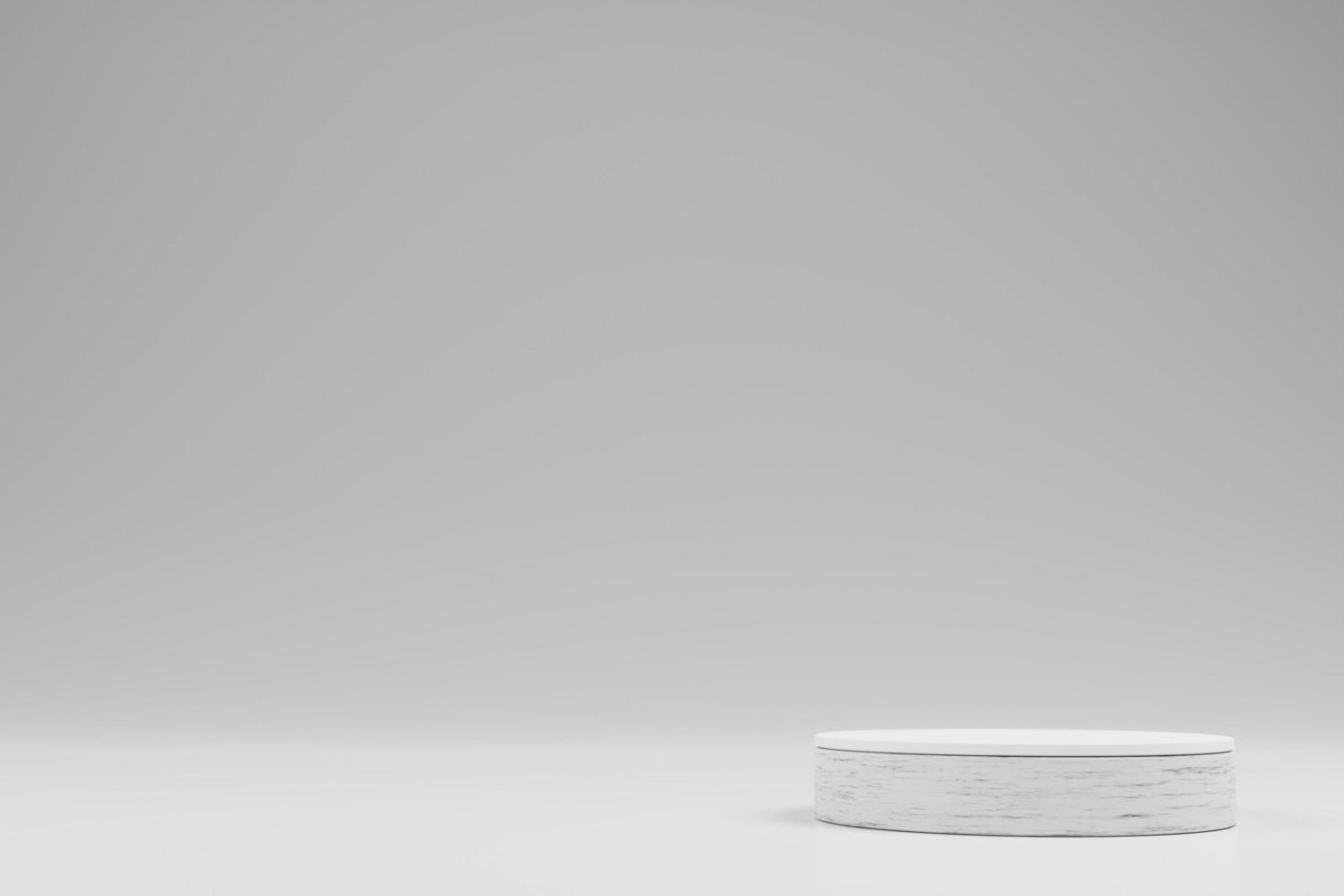 elegant white podium scene on 3d rendering for product presentation photo