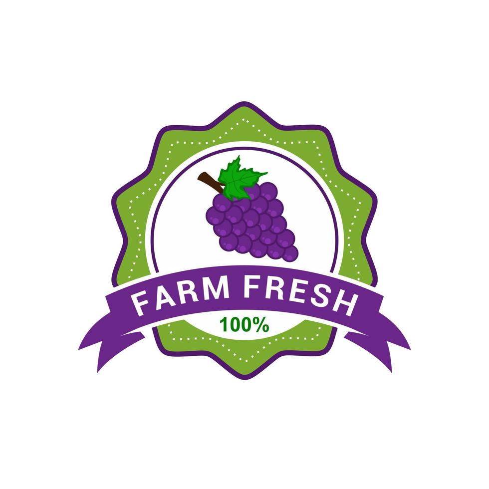 plantilla de vector de logotipo de fruta de uva
