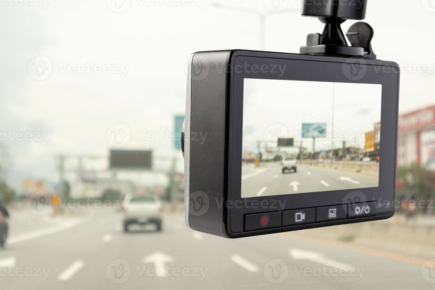 Car CCTV camera video recorder for driving safety on the road photo